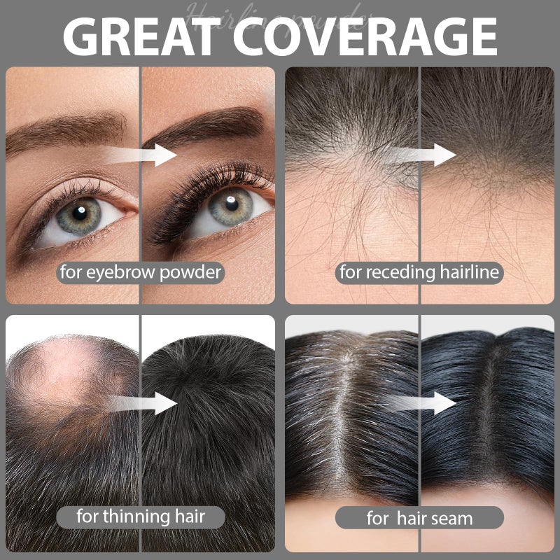 Comdian 2 Pack Hairline Powder for Women and Men, Used to Root Touch Up Hair Color, Thinning and Gray Hair Coverage and Bald Spots Coverage, Black - Image 2