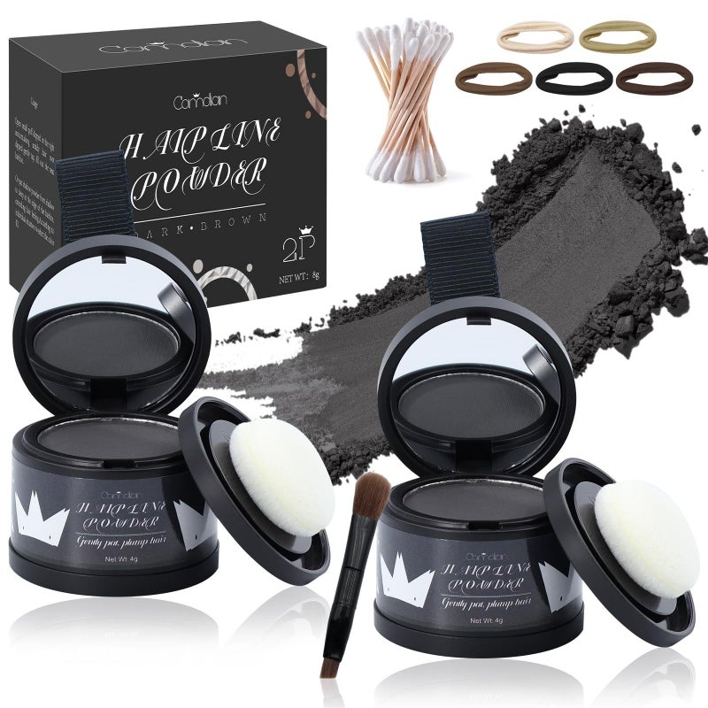 Comdian 2 Pack Hairline Powder for Women and Men, Used to Root Touch Up Hair Color, Thinning and Gray Hair Coverage and Bald Spots Coverage, Black - Image 1