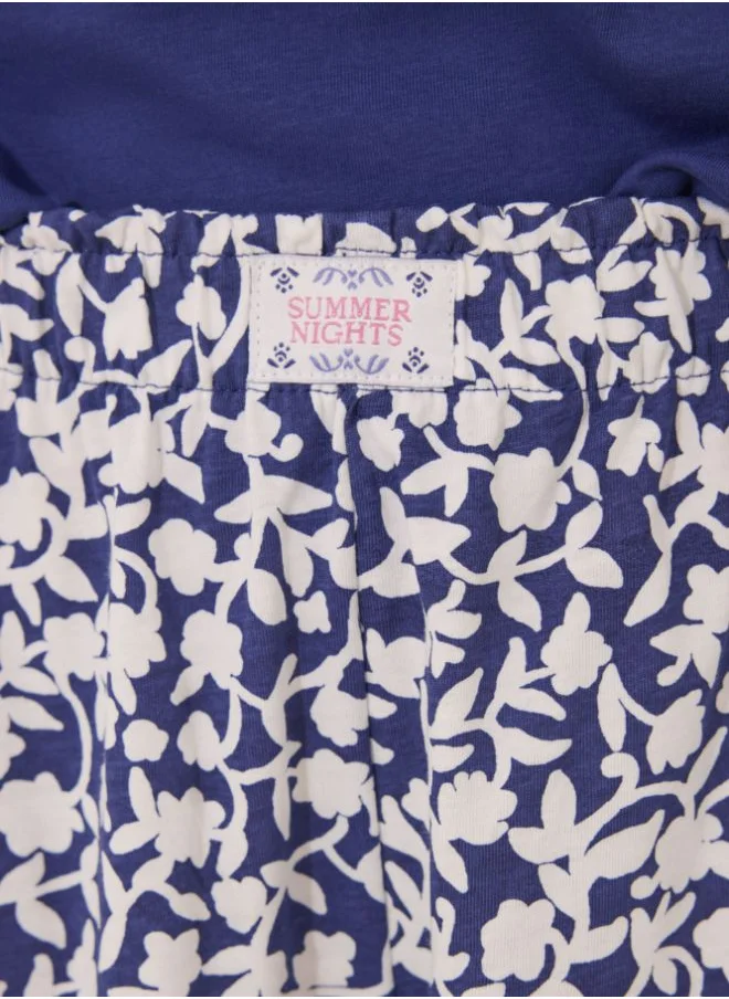 women'secret 100% cotton Capri pyjamas with blue print
