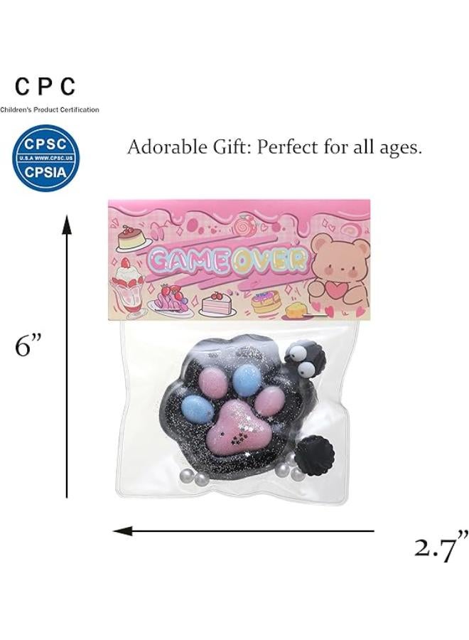 ألعاب الضغط على مخلب القطط الإسفنجية من تابا، لعبة تململ حسية لأفضل ما لديك من هدوء وبرودة، هدية عيد ميلاد، ألعاب إسفنجية للبالغين (أسود-قطعتان) - Image 2