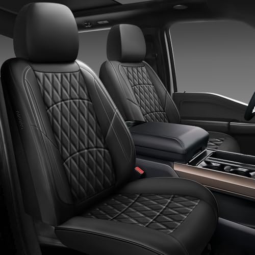 NS YOLO Leather Car Seat Covers,Universal Fit for Most Cars,SUVs and Sedans,Waterproof Luxury Leatherette Cushions, 5 Seats Protectors (Black, Full Set-5 Seats(Front and Rear)) - Image 1