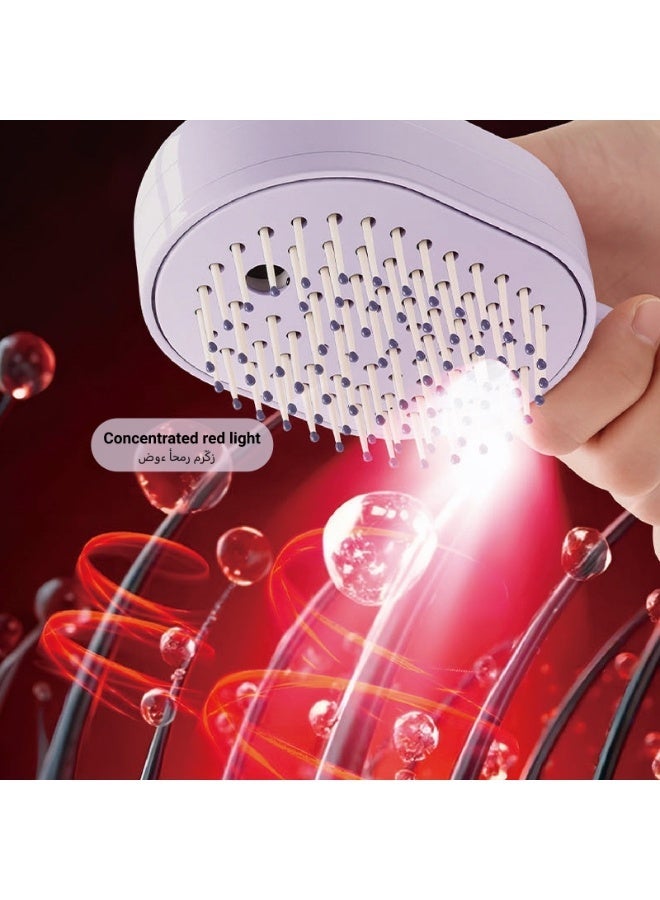 ZONBON 2026 Upgraded Electric Mist Cushion Massage Comb, 5-in-1 Self-Cleaning Steam Hair Care Comb, Anti-Tangle Shine & Smoothness Cushion Comb, suitable for women with dry, frizzy long or short hair (Purple) - Image 3