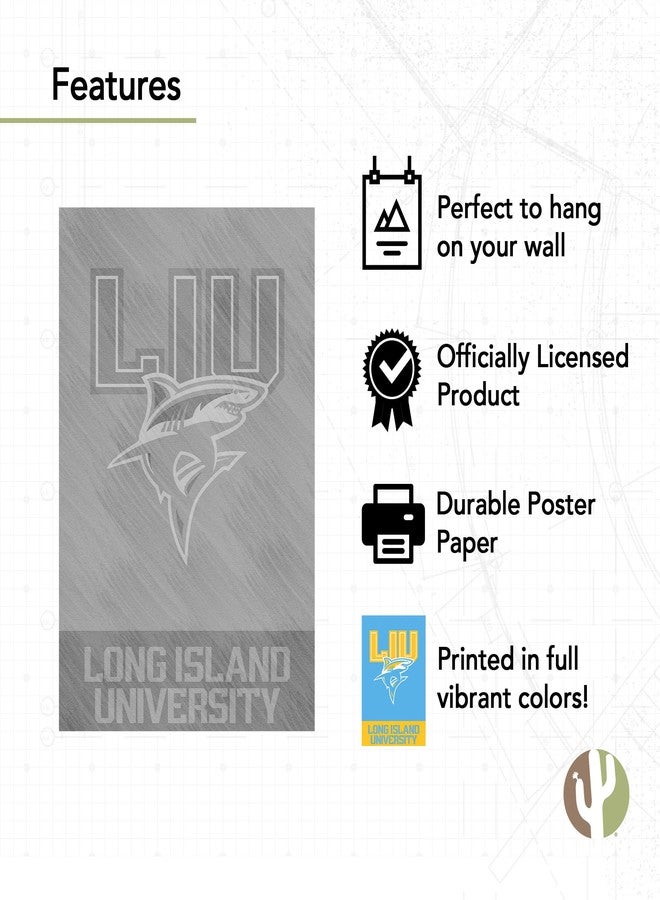 Desert Cactus Long Island University Poster LIU Sharks 11 x 17 Inch Room Office Décor Decoration Official Fan Gear (11x17 inch,Version 1A) - Image 3
