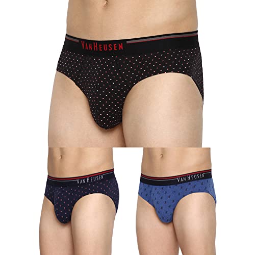 Van Heusen Men Briefs - 100% Combed Cotton - Pack of 3 - Anti Bacterial, Super Soft_10006_Cp-27, Cp-28, Cp-30_XL, Multicolor - Image 1
