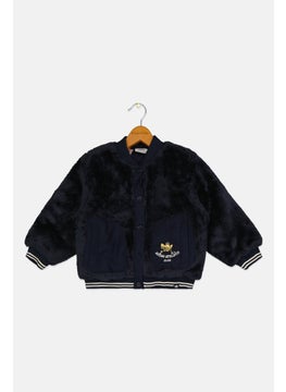 adidas Originals Kids Boy Long Sleeve Graphic Print Outdoor Jacket, Navy  - Image 1