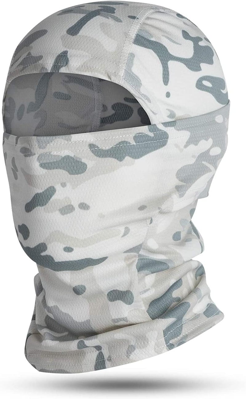 SWIUKPHE Snowy Camo Cycling Face Mask - Windproof UV Protection Helmet Liner Ski Mask - Image 1