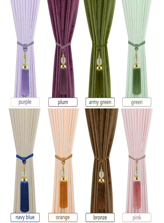KOLAKO Tassel Curtain Tiebacks Handmade Rope Tie Backs Tassels for Curtains Pink Crystal Drapery Tieback Holdbacks Decorative Curtain Ties Farmhouse Drape Holders Window Treatment 2 Pack - Image 4