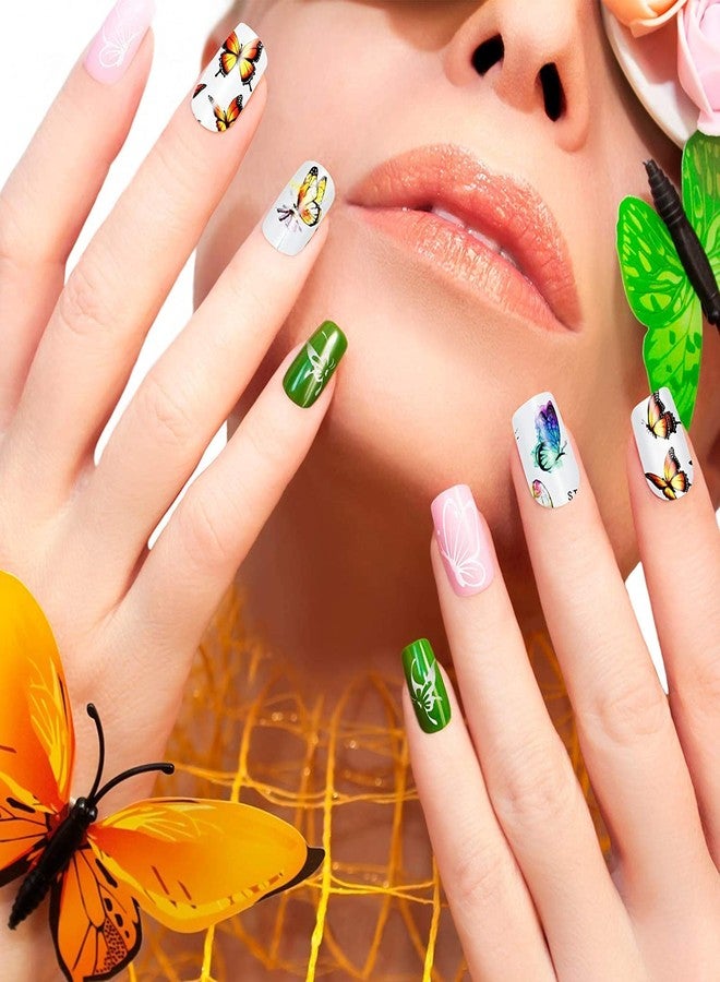 JAAYANSHA Artificial Nails Set With Glue Acrylic Fake Nails Set Of 100 Pcs and Artificial Nail Glue 3gm Artificial Nails with Nail Art Sticker - Image 5