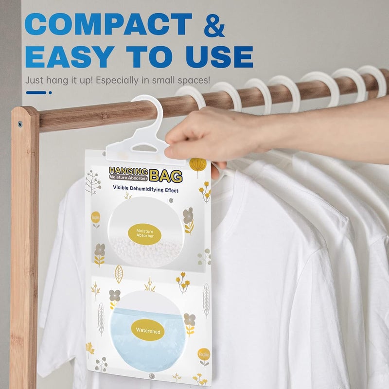 Vacplus Moisture Absorbers Packets, Fragrance Free 5 Pack, Humidity Packs, Dessicant Packets, Hanging Closet Dehumidifier Bags, Odor Eliminator for Bathroom 9.8OZ - Image 4