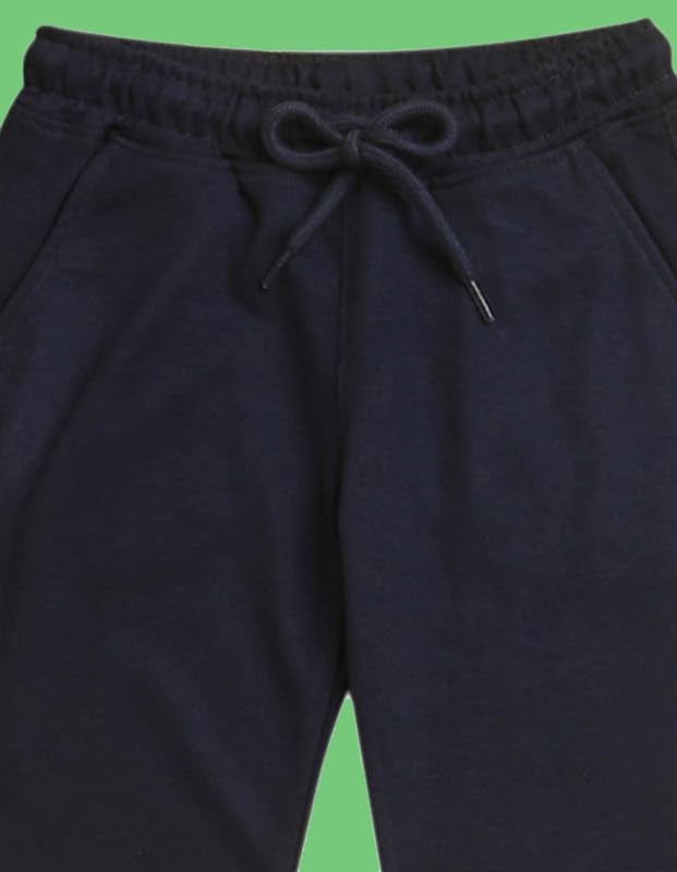nusyl Navy Blue Solid Color Kids Unisex Track Pants (NUUPJOG0001) - Image 3