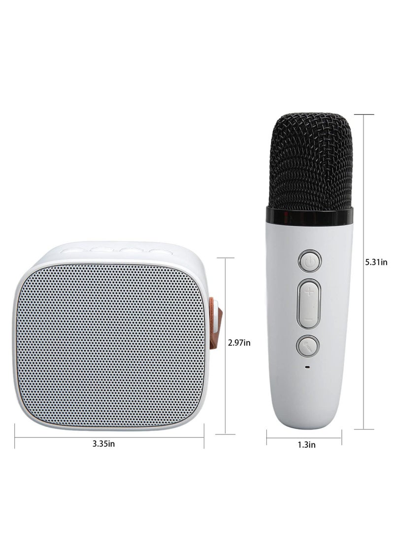 Kids Bluetooth Microphone - Karaoke Microphone, Portable Bluetooth Speaker With 2 Wireless Microphones, Suitable For Adults And Children, Outdoor And Home Use With Two Microphones. (White) - Image 3