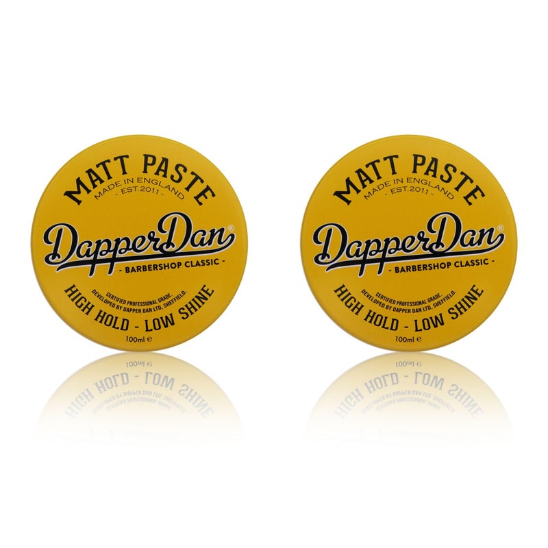 Dapper Dan Matt Paste, High Hold Low Shine Hair Paste for Men, Versatile Hair Product with Flexible Hold for All Styles, Vintage Cologne Fragrance, 2 x 3.38 fl oz - Image 1