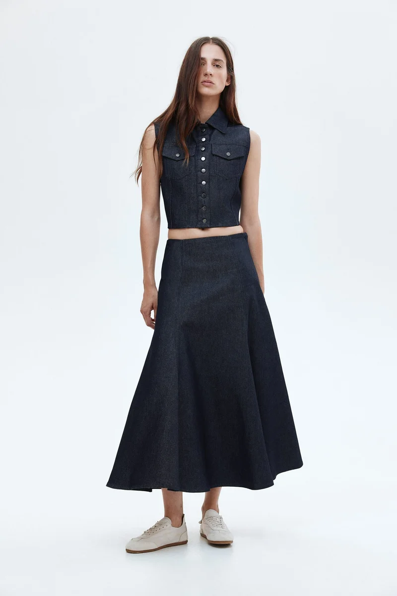 H&M Flared denim skirt