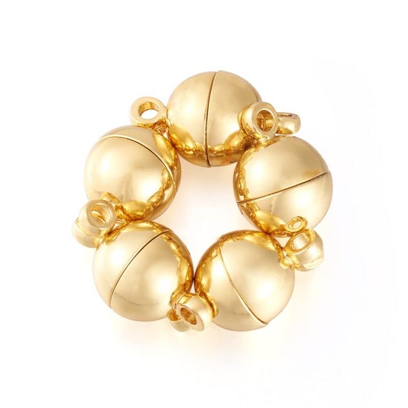 Craftdady 20 Sets 24K Gold Round Magnetic Clasps Magnet Converters Locking Clasps 14.5x8mm for Jewelry Bracelet Necklace Making Hole:1.6mm - Image 1