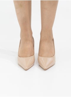 LAMARAPARIS Bavisha 7cm heel pointy pat court nude  - Image 3