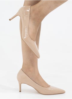 LAMARAPARIS Bavisha 7cm heel pointy pat court nude  - Image 2