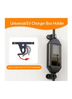 Excefore EV Charger Control Box Holder, Flexible Layout & Universal, Chassis Bracket Clamp for Portable Electric Car Charger, 2Pcs Cable Clips for SAE J1772 And Tesla Mobile Connectors  - Image 3