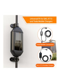 Excefore EV Charger Control Box Holder, Flexible Layout & Universal, Chassis Bracket Clamp for Portable Electric Car Charger, 2Pcs Cable Clips for SAE J1772 And Tesla Mobile Connectors  - Image 2