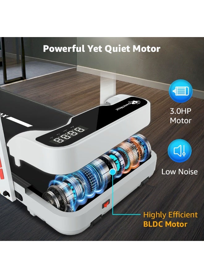باورماكس فيتنيس ووكباد-J 3HP موتور كهربائي تحت المكتب جهاز مشي للتدريب المنزلي مع بلوتوث وتطبيق فيت شو، جهاز جري لحد أقصى وزن 125 كجم | سرعة قصوى 10 كم/س | 950x385 مم سطح الجري | شاشة LED | حامل آيباد - Image 5