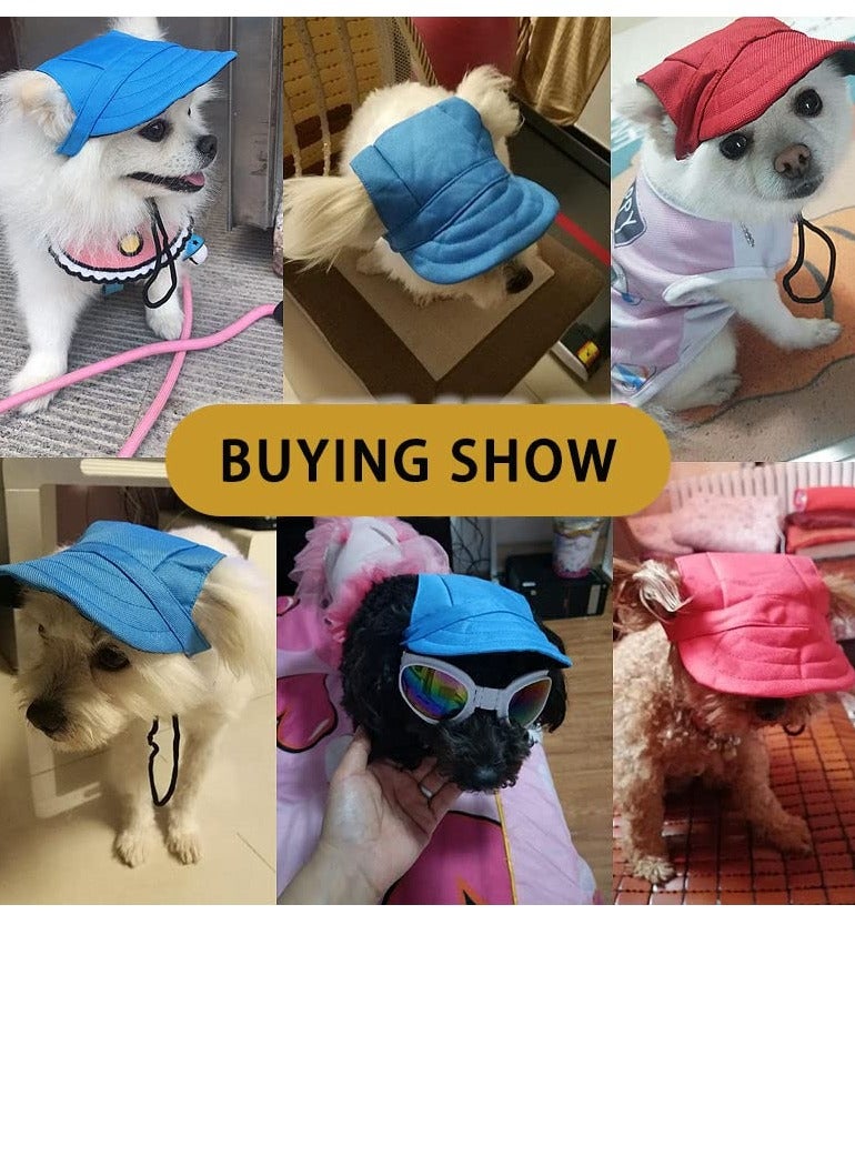 SYOSI Baseball Cap For Dogs 3 Pieces Ear Holes for Sun Protection Breathable Outdoor Pet Visor Bonnet Outfit Puppy Adjustable Drawstring Dog Sport Hat Small Medium Large  - Image 4