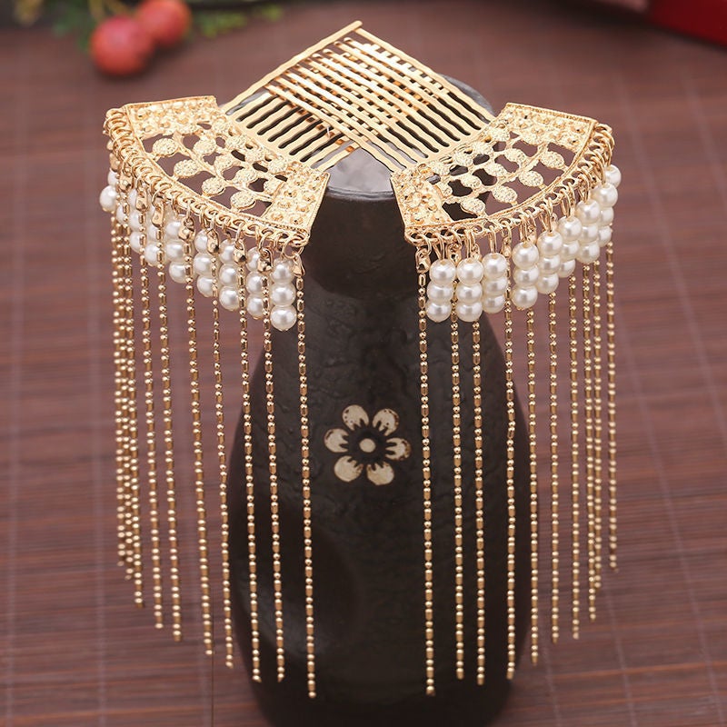 Generic Elegant Hanfu Tassel Hairpin Set X-T28 a pair of send eyebrow stickers