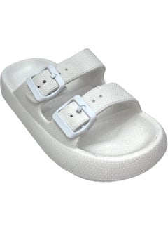 Liger Unisex Double Buckle Medical Light Eva Slippers WHITE  - Image 3