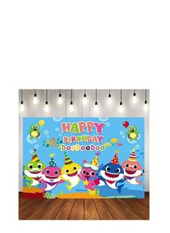 Y&D Baby Shark Birthday Party Supplies and Decorations 5X3 FT Ocean Photo Background Banner Backdrop for Boy Girl Shower Kids Bedroom Wall Decor Can be Used as Picnic Cloth, Curtain 