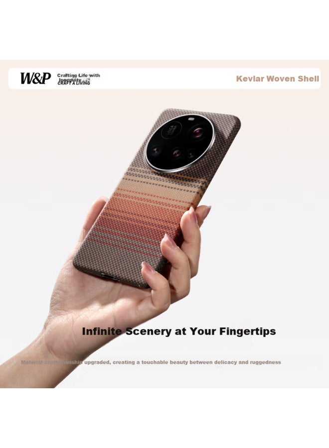 WP W&p Kevlar Phone Case For Xiaomi 15 Ultra, Sunset Style Magnetic Ultra-thin Lens Protection Aramid Fiber High-end Full Coverage Case For Xiaomi 15 Ultra - Image 2