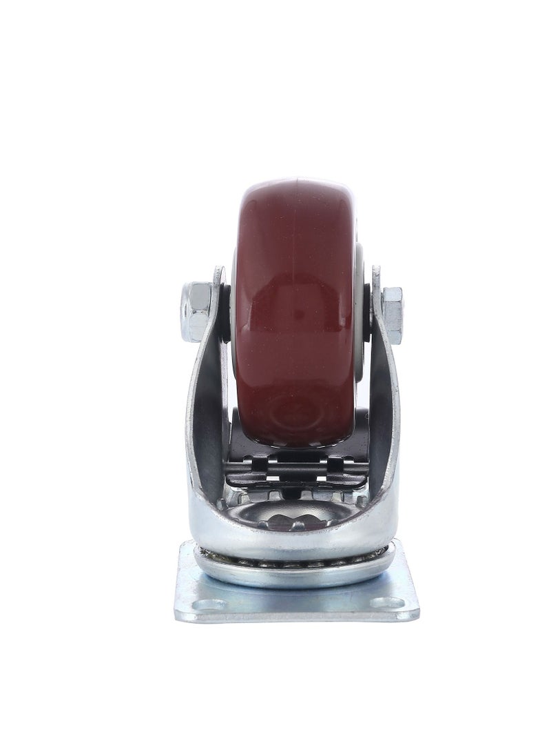 BMB tools - 2-Piece 75mm Red PVC Medium Duty Ball Bearing Caster - Swivel with Brake - Plate - Image 1