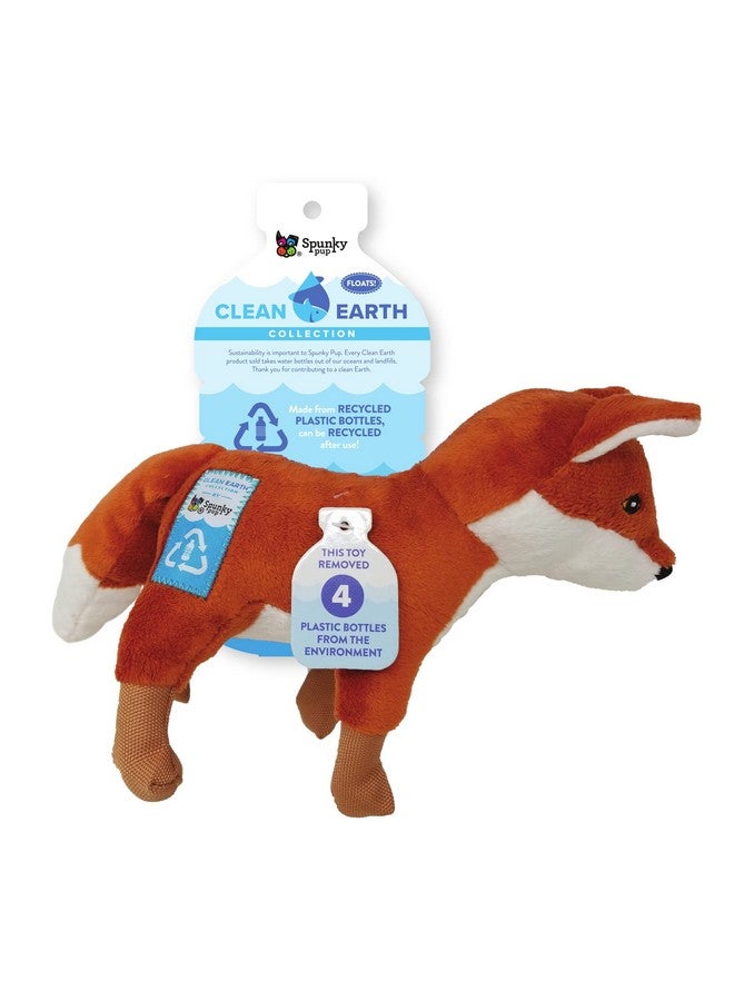 Spunky pup Clean Earth Plush Fox Made From 100% Recycled Water Bottles Small Brown (7260) - Image 1