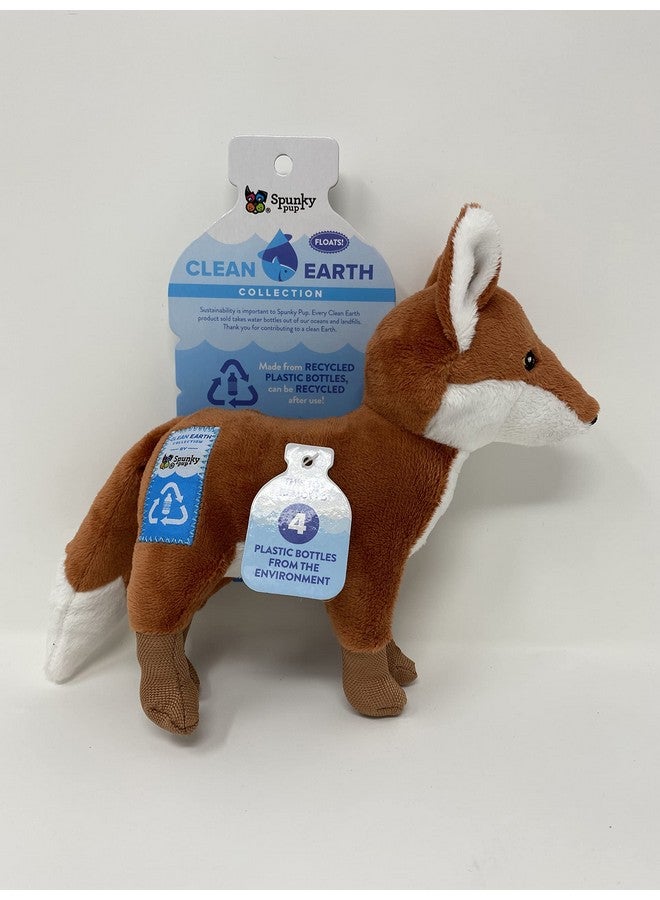 Spunky pup Clean Earth Plush Fox Made From 100% Recycled Water Bottles Small Brown (7260) - Image 2