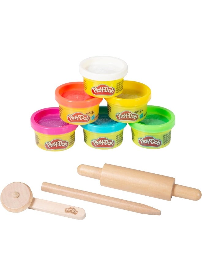 Play-Doh Play-Doh x Roba Starter Set with 3D Creative Mat, Wooden Tools, 6 Modelling Tins  - Image 3