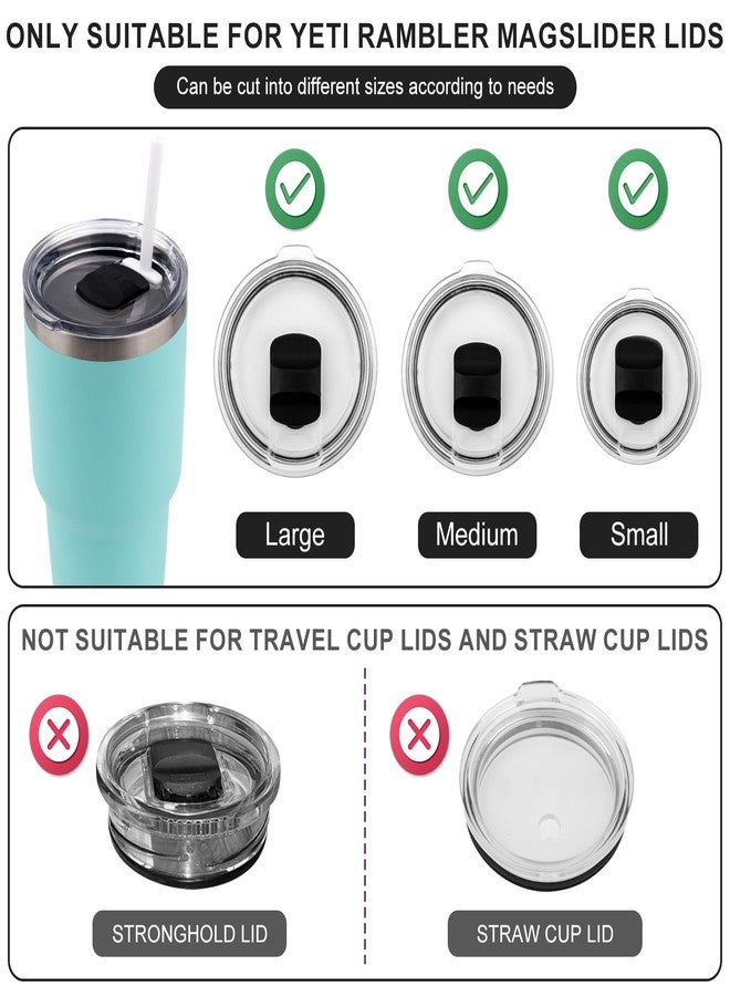 PEUTIER 5PCS Silicone Straw for Yeti Rambler 30/20/10oz，Reusable Plastic Straws and Cleaning Brush for Yeti Tumbler with Magslider Lid ，Yeti Accessories，Replacement Drinking Straws，BPA Free (White) - Image 4