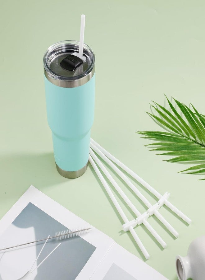 PEUTIER 5PCS Silicone Straw for Yeti Rambler 30/20/10oz，Reusable Plastic Straws and Cleaning Brush for Yeti Tumbler with Magslider Lid ，Yeti Accessories，Replacement Drinking Straws，BPA Free (White) - Image 3