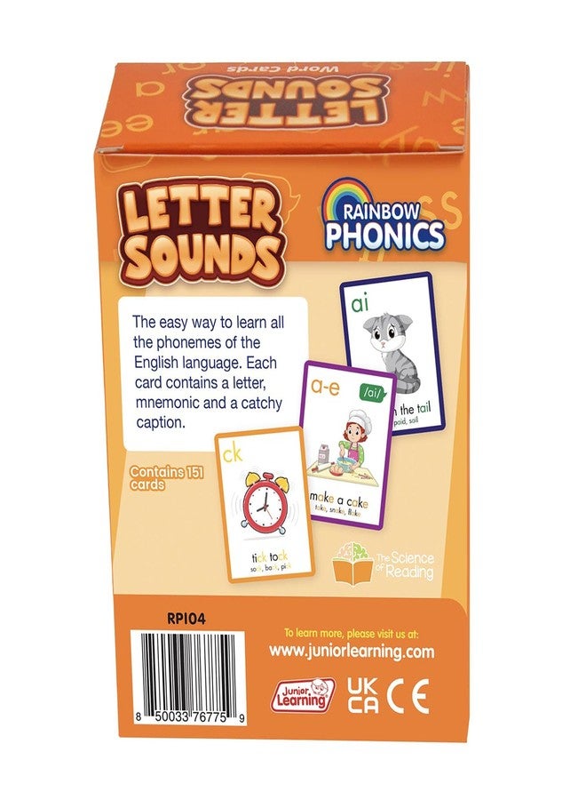 جونيور ليرنينغ التعلم للصغار: أصوات قوس قزح - أصوات الحروف - 151 بطاقة كلمات، بطاقات تعليمية لتعلم أنماط التهجئة الصوتية، بطاقات حسب المستوى، للأطفال من سن 4 سنوات فما فوق - Image 2