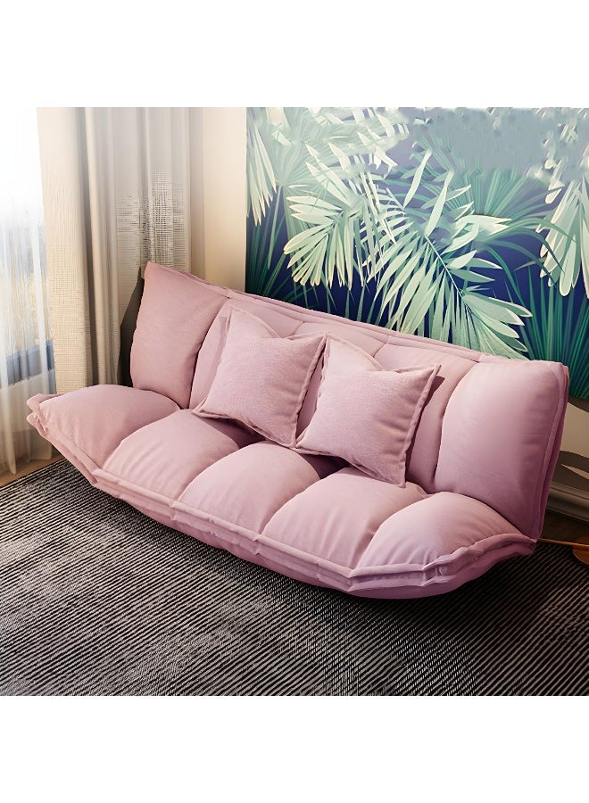 Comfynest Comfynest Contemporary Tight Back Convertible Sleeper Sofa with Fabric Armless Sofa - Pink, 160.02 x 104.14 x 50.8 cm  - Image 1