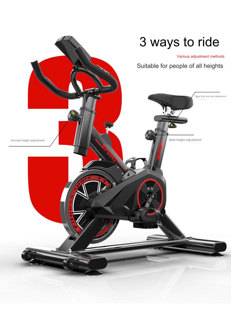 إي تي جي دراجة تمارين رياضية، دراجة تمارين رياضية منزلية مزودة بشاشة LCD ومقعد احترافي وحامل محمول 85*45*102 سم - Image 5