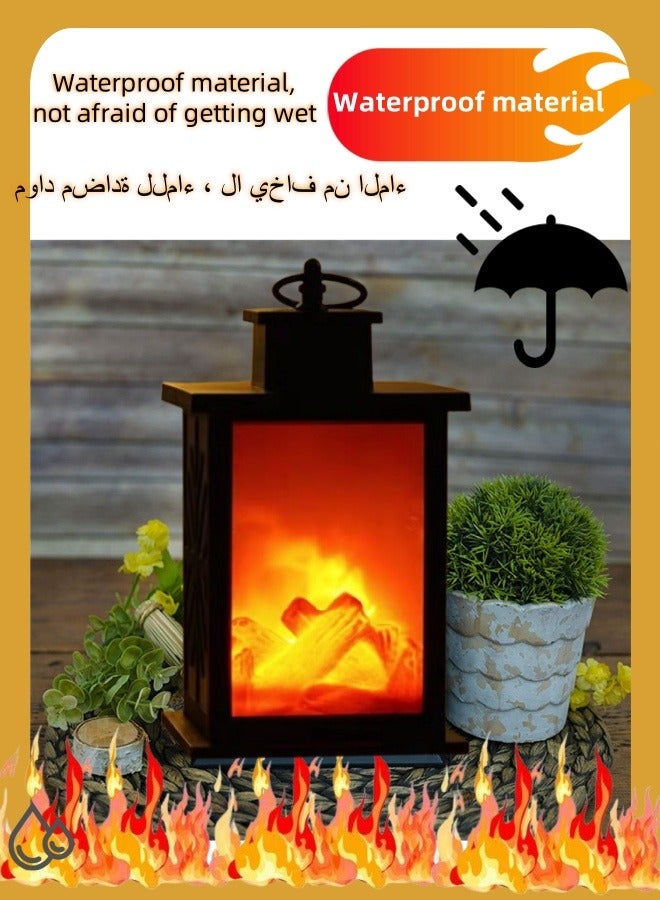 Loquat LED Simulation Carbon Fire Flame Lamp， Fireplace Lanterns Decorative ，Flameless Portable Led Lantern ，Fashion Retro Wind Fireplace Lamp ，Portable Decoration，For Garden, Living Room Park - Image 3