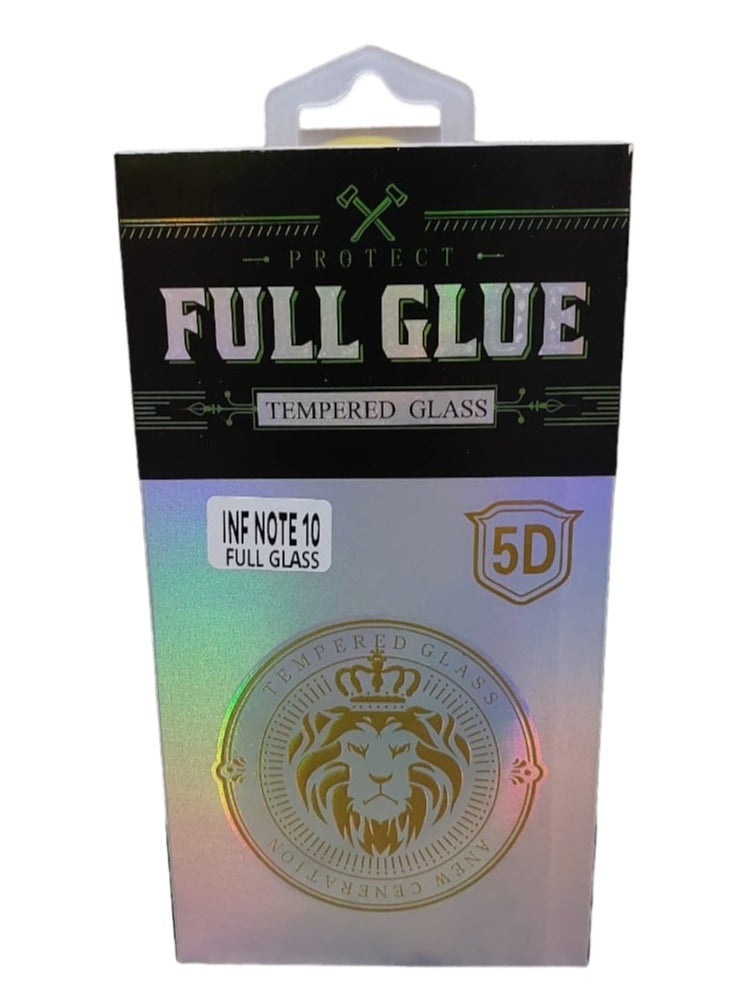 5D - Full Glue Tempered Glass Screen Protector For Infinix Not 10 - Image 1