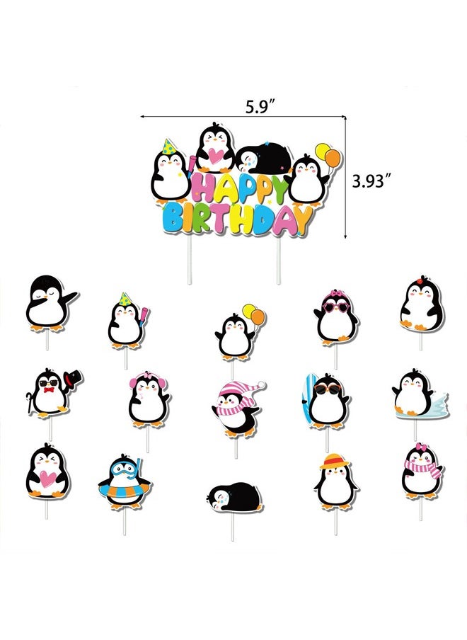 Zeemey Penguin Balloon Set with Happy Birthday Banner,Cake Topper,Perfect for Graduation Baby Shower Birthday Bachelorette Party Backdrop Decoration,Suitable for Indoor and Outdoor  - Image 4
