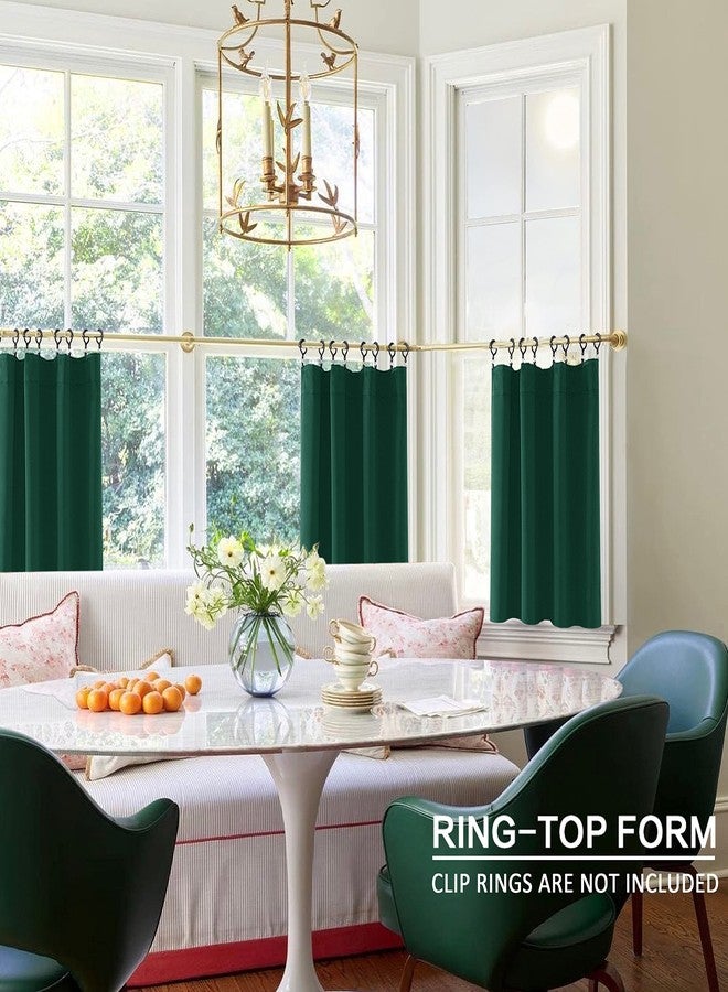 PANELSBURG Dark Green Bathroom Curtain,Moody Green Bathroom Decor,Matching Shower Window Curtains for Bath Room,36 Inch Length,Forest Green - Image 5