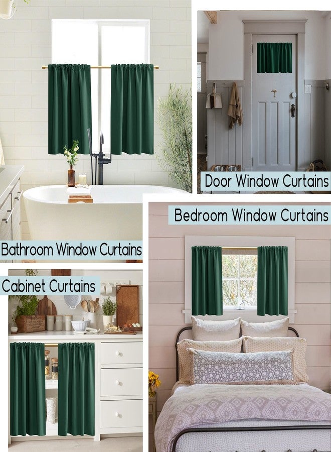 PANELSBURG Dark Green Bathroom Curtain,Moody Green Bathroom Decor,Matching Shower Window Curtains for Bath Room,36 Inch Length,Forest Green - Image 3