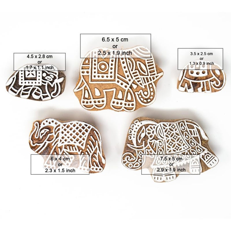 TWOGRAMS | Set of 5 | Wooden Indian Traditional Design Printing Stamps/Blocks for Printing Saree Border/Dresses/Craft Card Making/Scrapbook/Clay Pottery - Image 4