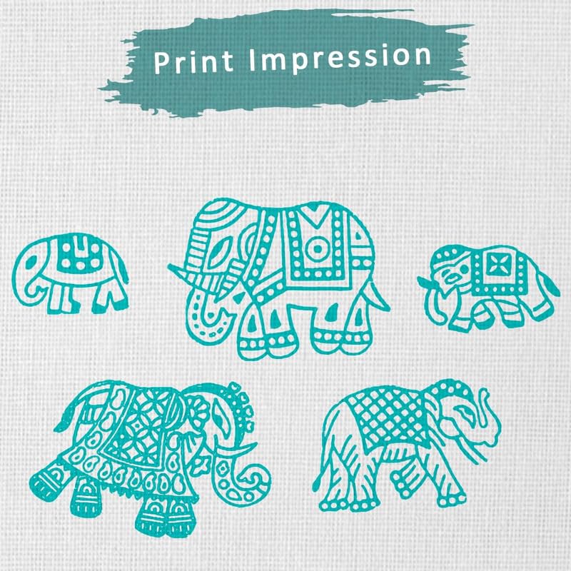 TWOGRAMS | Set of 5 | Wooden Indian Traditional Design Printing Stamps/Blocks for Printing Saree Border/Dresses/Craft Card Making/Scrapbook/Clay Pottery - Image 3