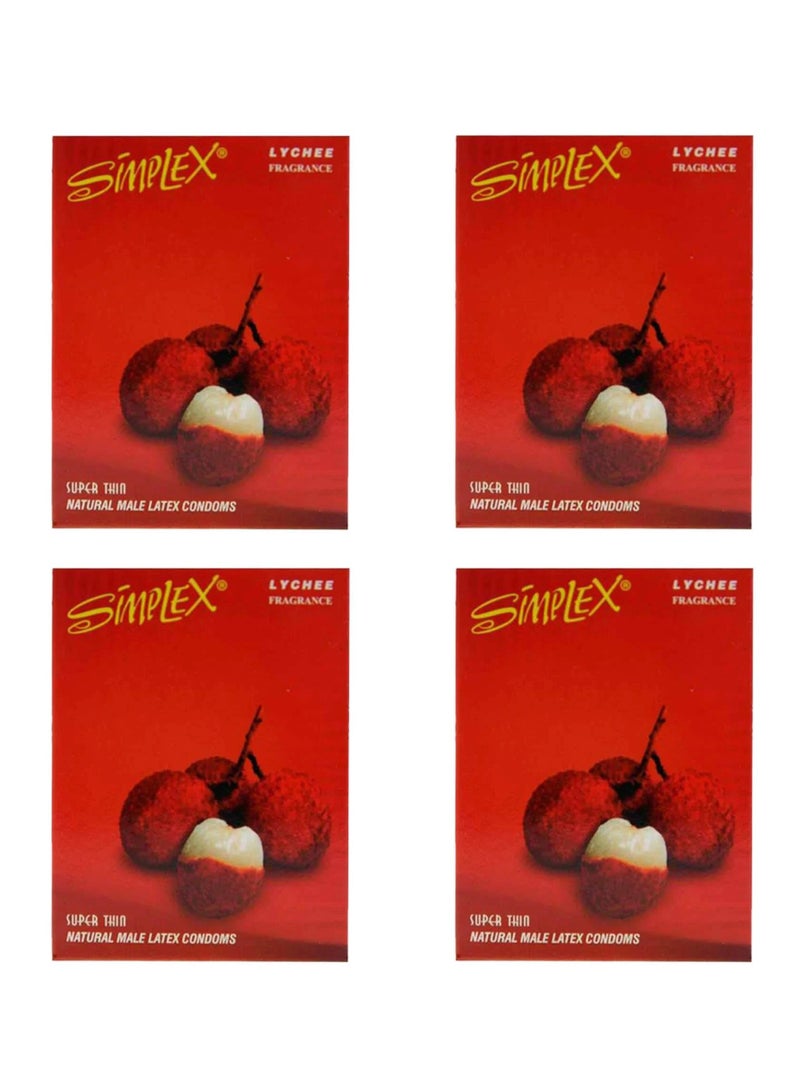 SIMPLEX Lychee Condoms -4 Packs 3PCS. - Image 1