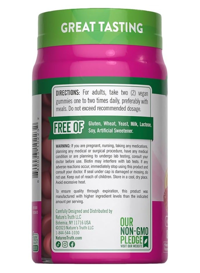 نايتشورز تروث Nature's Truth Hair, Skin, Nails Natural Fruit Flavored Gummies, 80 Count - Image 3