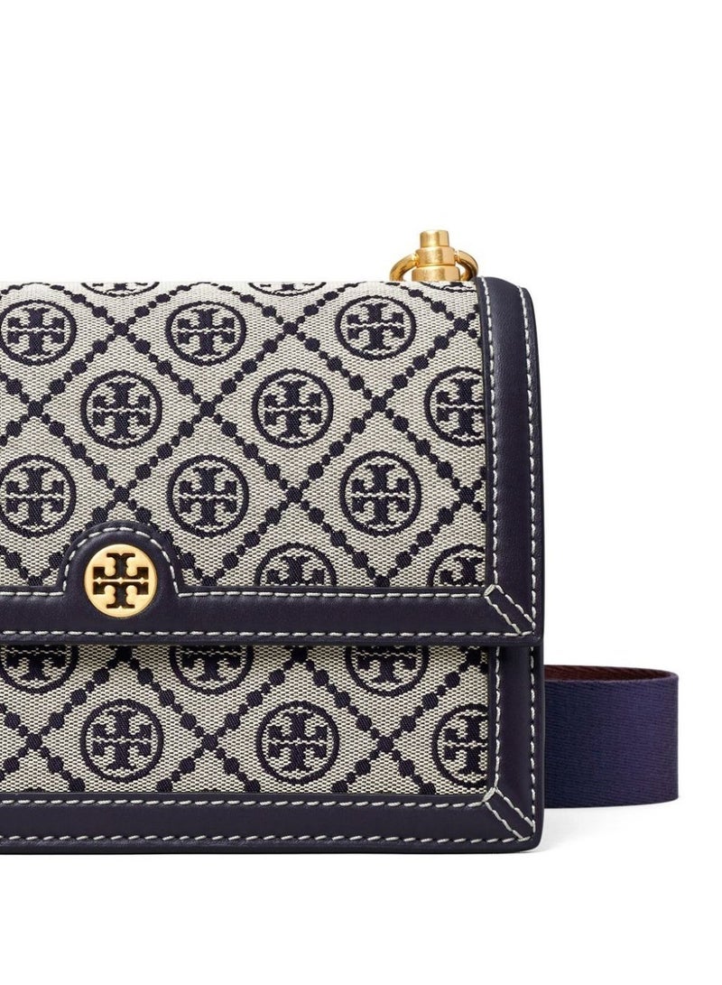 Burch TB Women's T Monogram Jacquard Barrel Petite Bag Tory Navy - Image 4