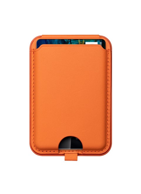 For Iphone16 Mobile Phone Magnetic Card Holder MagSafe Card Holder For Apple Universal PU Multifunctional Wallet-Color:Orange-Applicable Model:Magnetic Card Package (PU)