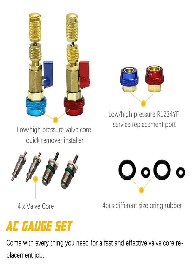 Apeixoto أداة إزالة قلب صمام تكييف الهواء Apeixoto R134A R1234YF لإصلاح الضغط العالي والمنخفض - Image 4