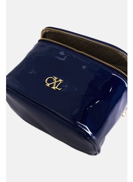 CXL by Christian Lacroix Women Brand Logo Medium Train Cosmetic Bag, Navy  - Image 3